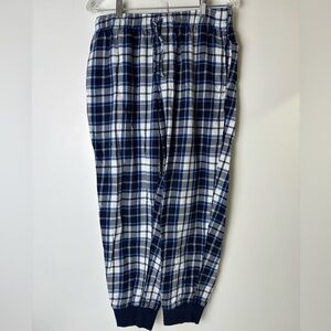 Land’s End Men's Medium 32-34 Blue Plaid Pants, Pajamas
